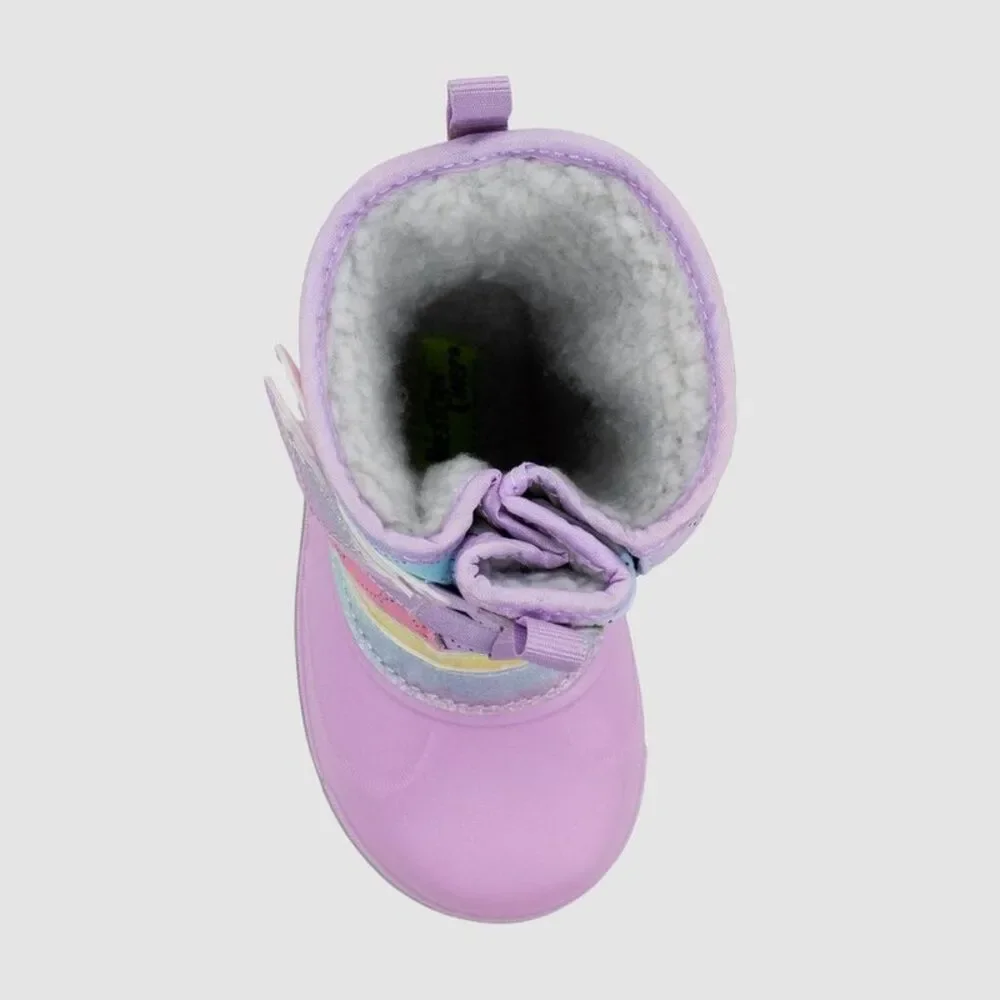 Toddler Girls' Denali Lighted Faux Fur Heart Winter Boots - Purple 5T